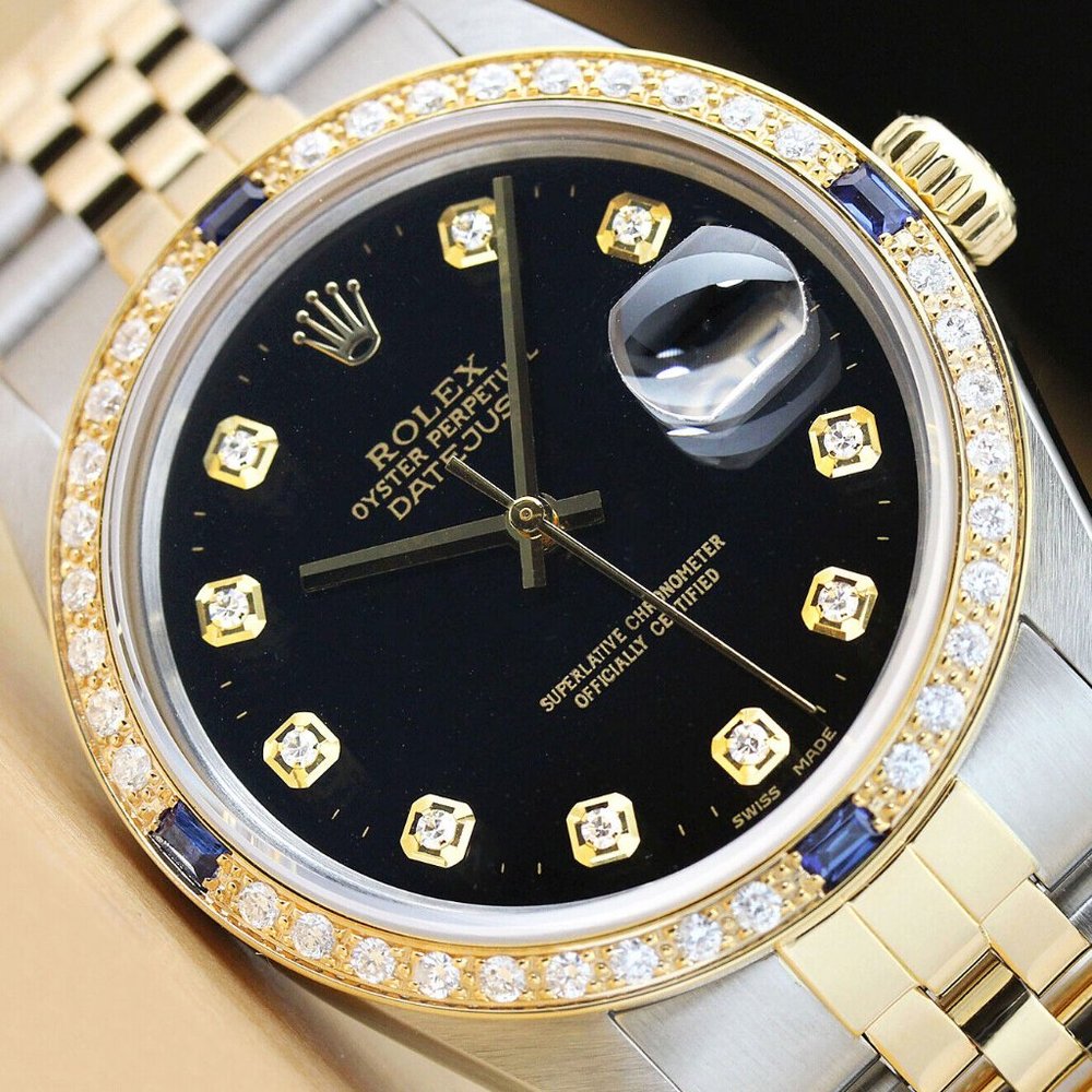 Rolex Men's Two Tone Diamond Watch! Mint!